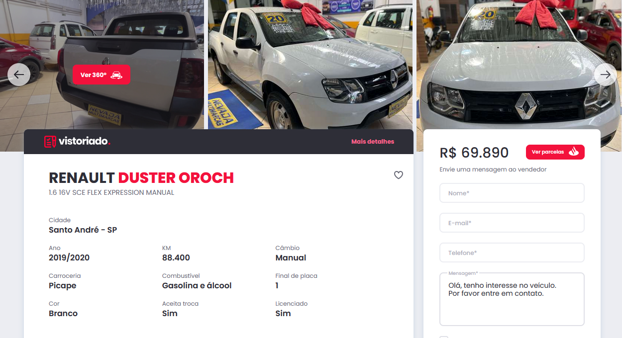 Anúncio de Oroch no Webmotors