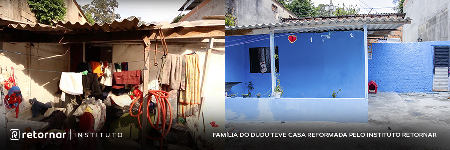Antes e depois da reforma da casa do Dudu