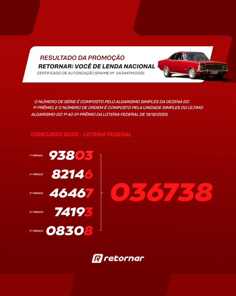 Resultado do Sorteio Opala Luxo