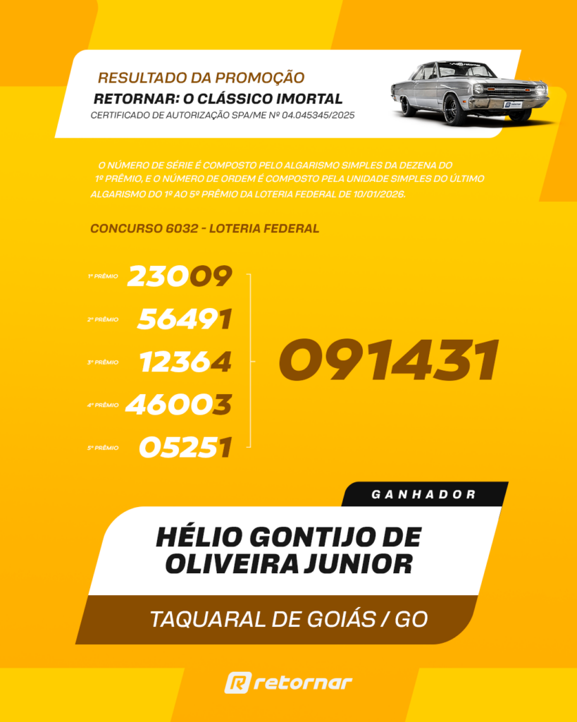 Resultado do Sorteio Dodge Dart