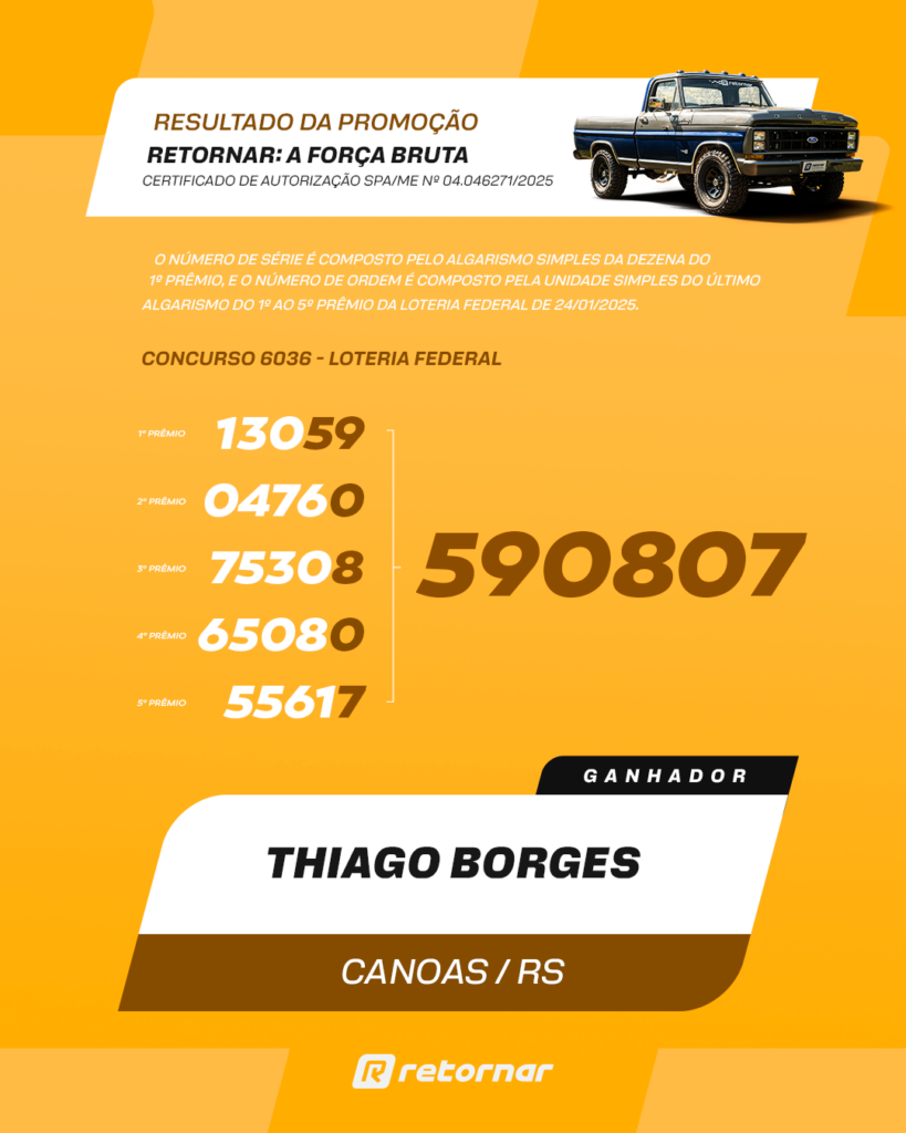 Resultado do Sorteio Ford F-1000